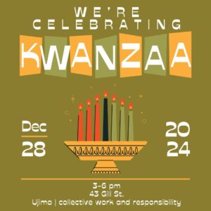 Kwanzaa flyer - Dec 28 3-6 pm ARCC 43 Gill St Kingston NY